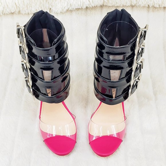 Western Inspired Buckle Multi Strap 5" High Heel Bridget - Picture 9 of 11